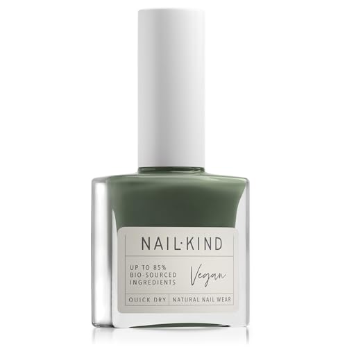 NAILKIND Green Nail Polish - Green Daze - Khaki - Nail Varnish - Vegan Nail Lacquer - Peta Certified Cruelty Free - Quick Drying Long Lasting - Chip Resistant Manicure - 8ml