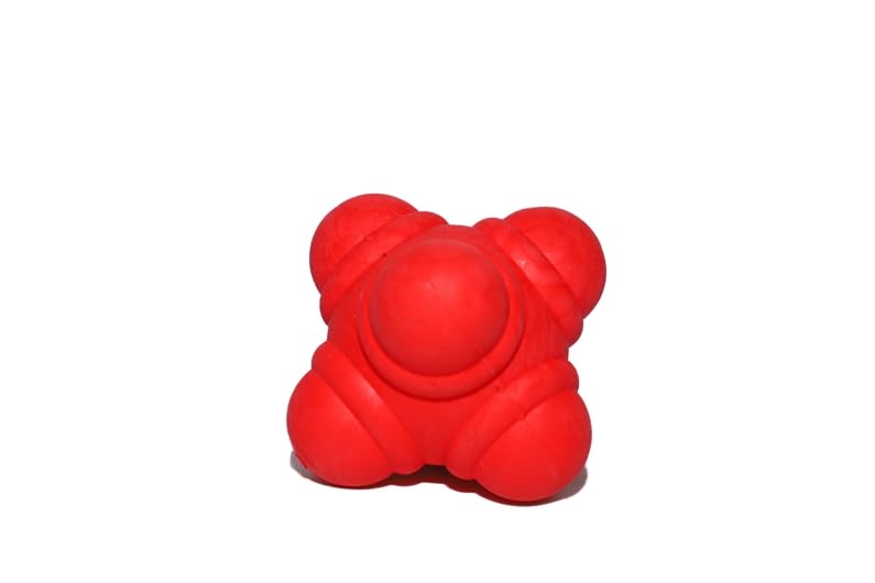 Skill Up Reaction Ball for Agility Training, Rubber Reaction Ball for Reflexes, Coloured Reaction Ball for Footwork, Large Reaction Ball for Speed Training (1 Piece, Red)-image-11