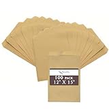 RJ Displays-Brown Kraft Flat Merchandise & Packaging Bags- Pack of 100 Size-12