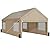 JAMFLY 10x20 ft Heavy Duty Carport with Roll-up Windows & Removable Sidewalls & Doors – Portable Garage Canopy with All-Season Tarp, Sandbags for Car, Truck, Boat, Motorcycle, Khaki