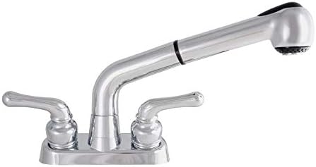 Laundry Faucet, 2 Handles, Chrome, 4-In. Centerset