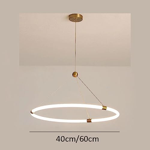 Lámpara LED de techo con 3 anillos dorados modernos para iluminar el comedor 2