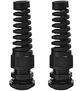 Strain Relief Cord Connector, CGELE 2 Pack NPT 1/2" Waterproof Cable Gland Cord Grip Spiral Adjus...