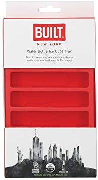 Built Water Bottle Ice Cube Tray, BPA Free Easy Release Flexible Silicone, Red, 19.5 x 11.5cm