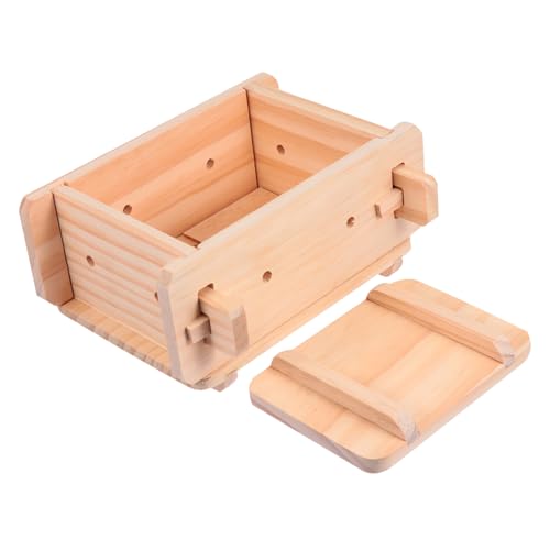 MOLUCKFU 1set Wooden Tofu Mold Kitchen Tool for Homemade Curd Natural Design Easy to Use Tofu Maker for Home Cooking