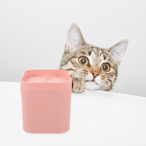 Fuente automática para agua de gatos PRETYZOOM rosa USB miniatura 7