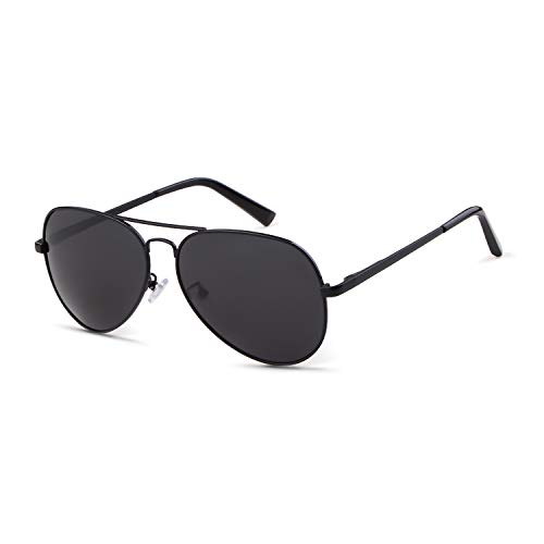 GIFIORE Oversized Polarized Aviator Sunglasses for Women Men,Classic Big Black Gold Metal Frame Pilot Shades