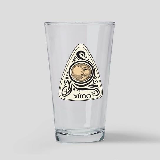 CafePress Ouija: Moon = No Pint Glass, 16 oz. Drinking Glass