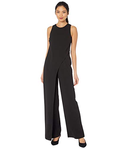 Adrianna Papell Women's Crepe Halter Jumpsuit, Black, 16