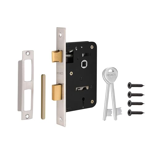 Image of Mriga 7 Inch Iron Mortice Handle Set with Single Turn 6 Lever Latch Lockset (2KEYS) | for Bathrooms, Bedrooms and Any Wooden Door Lock P3 Antique Finish