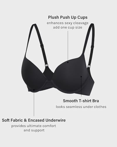 Image of INLYRIC Women's Push Up Bra Tshirt Demi Supportive Bras Underwire Plunge Padded Comfortable Inbarely Plus Collection