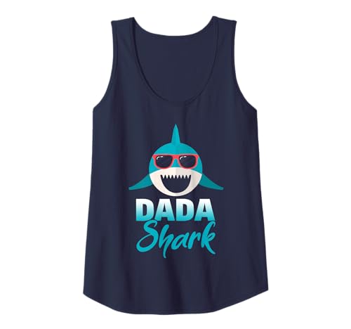 Dada Shark Wearing Cool Sunglasses Daddy Tank Top