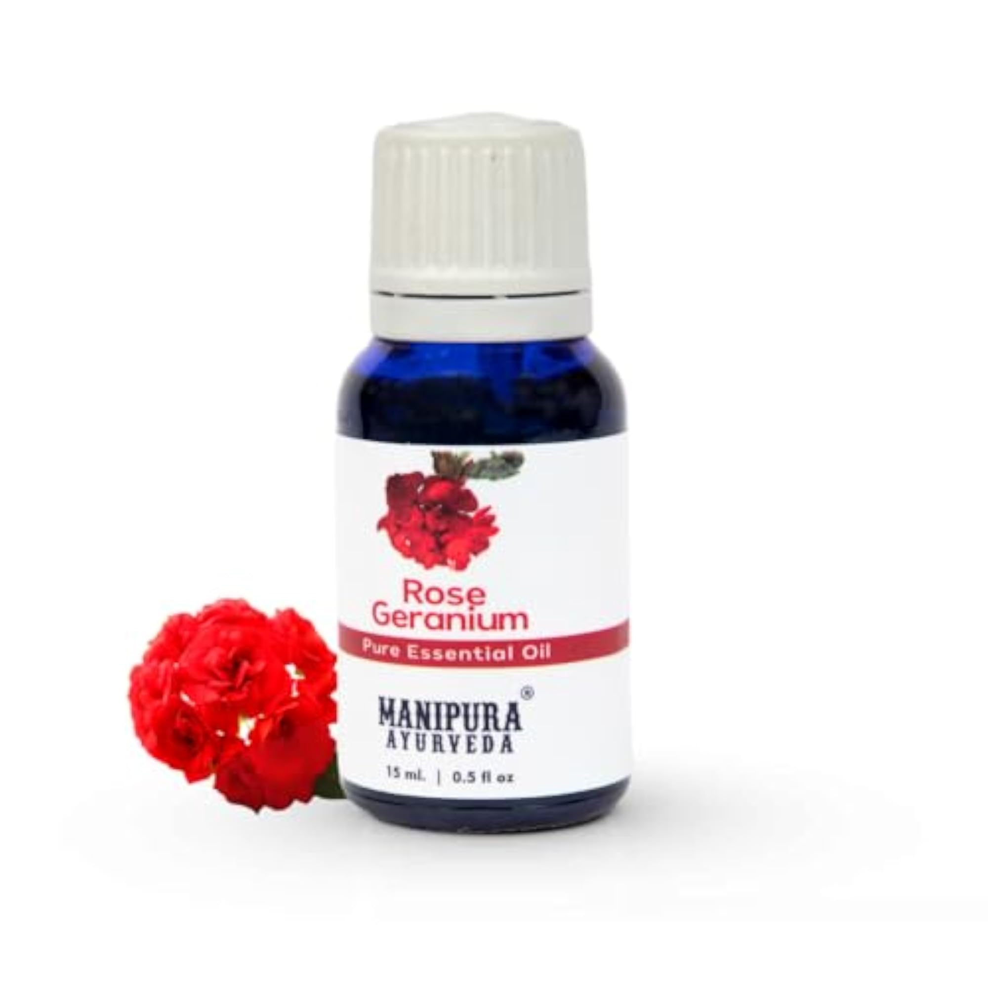 Chamomile & Rose Geranium Essential Oil Combo Pack, 15 ml Each