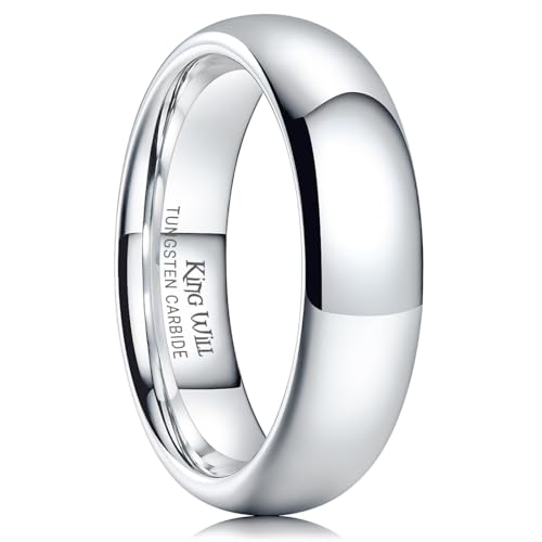 king will tungsten carbide wedding band for men women promise rings for couples domed high polish