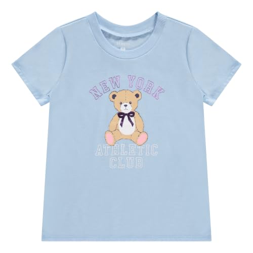 Image of BTween Girls 4 Piece Tops Fashionable Short Sleeve T-Shirt Casual Daily Shirt for Kids Assorted Colors