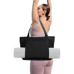 ZYFC Yoga Mat Bag – Large Canvas Tote with Yoga Mat Carrier Pocket for Office, Workout, Pilates, Travel, Beach and Gym
