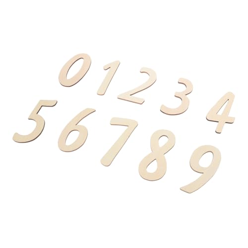 VILLCASE 10pcs Number Wooden Slice Decor Simple Birthday Party Scene Craft DIY Wood Chips Accessory