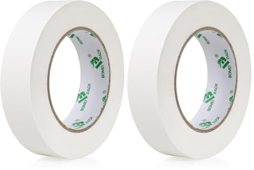 Image of BOMEI PACK White Gaffer Tape, Matte Non-Reflective, 1inch x 30yds No Residue Hand Tear Self-Adhesive Gaffer Tape for Labeling, Cable, Stage, Photo Studio, Painters and Duct Repair, 2 Pack