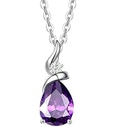 FANCIME 14K Kadınlar i&ccedil;in Elmas Armut Şekilli Teardlı Kadınlar i&ccedil;in Solid White Gold Doğum Taşı Kolyesi...