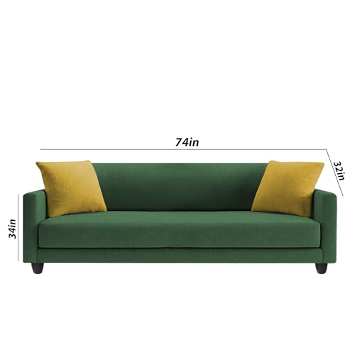 Image of Casaliving Dominic 3 + 2 Seater Sofa Set for Living Room (Green) Premium Fabric Sofa