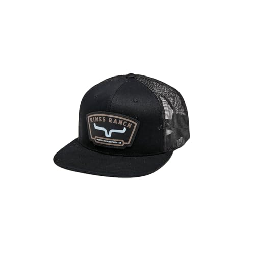 Image of Kimes Ranch Amboy Hat - Unisex High-Profile Snapback, Tall Boy Fit, Flat Bill, Cotton Twill, Leather Front Patch
