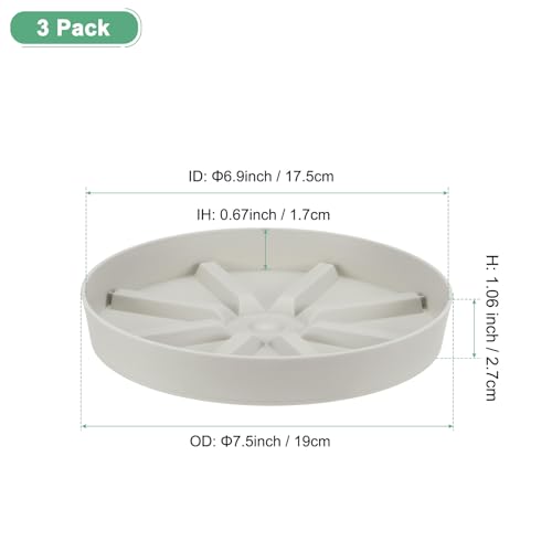 M METERXITY 3-Pack Plant Saucer, 7 Inch Flower Pot Saucers - Image 2