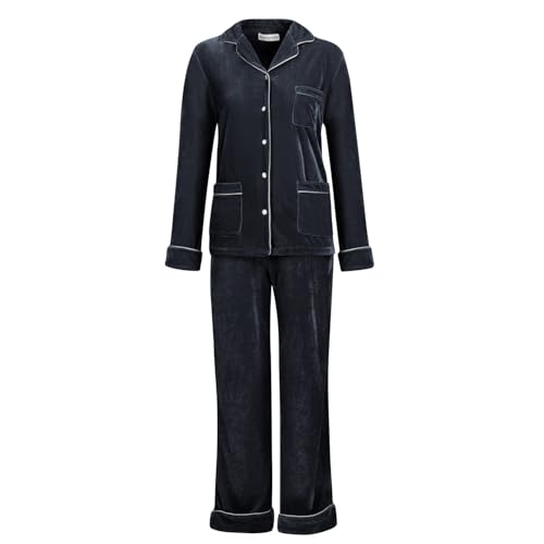 Womens Gray Velvet Pajamas - Aphrodite