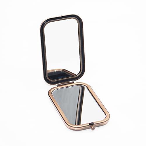 Warmtree Vintage Makeup Mirror Metal Portable Foldable Mirror Butterfly Vanity Mirror Double Sided Compact Cosmetic Mirror Travel Mirror (A) #TOP5