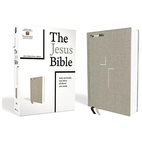 The Jesus Bible, NIV Edition, Cloth over Board, Gray Linen, Comfort Print Cover