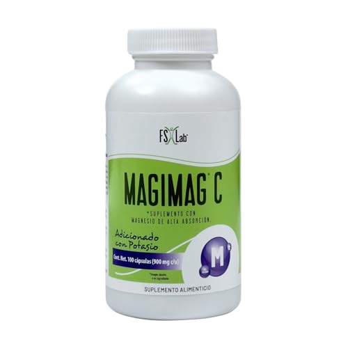 Citrato de Magnesio y Citrato de Potasio en Cápsulas NaturalSlim Magimag-C - 100 capsulas, Frank Suárez, ideal para dormir, relajar músculos...