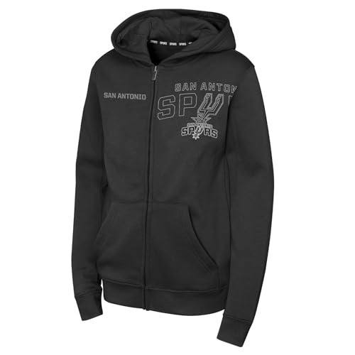 NBA San Antonio Spurs - Sudadera con Capucha y Cremallera Completa, Color Negro
