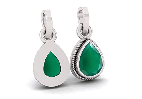Image of LMDPRAJAPATIS 12.25 Ratti / 11.75 Carat Natural Emerald Panna Silver Plated Pendant Locket for Women,S (Astrological Purpose Pendant)