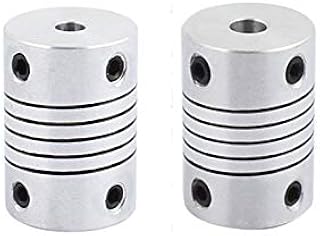 4mm to 5mm Shaft Coupling 25mm Length 18mm Diameter Stepper Motor Coupler Aluminum Alloy Joint Connector for 3D Printer CNC Machine DIY Encoder(Pack of 2）