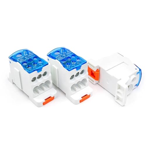 JDOUNFMO 1pcs UKK-125A Power Distribution Block 125A High-Current Terminal Reliable Secure DIN Rail Connection Conductor