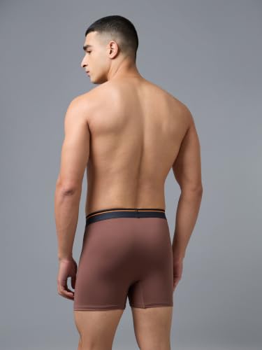 Image of TECHNOSPORT Men's Colorblock Trunks Underwear with ElastoLITE 4 Way Stretch Lightweight Breathable Moisture Wicking Soft Anti Odour Anti Microbial Comfort Fit Boxer Briefs Innerwear for Men