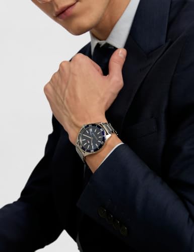 Image of Tommy Hilfiger Analog Navy Dial Stainless Steel Strap Watch for Men