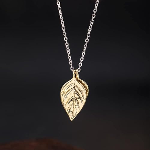 Collier feuille de haute qualité en argent 925 véritable