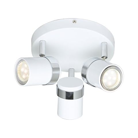 UKEW 3 Way Round Ceiling Light with Adjustable Heads Cover