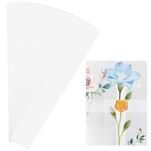 Benvo 150 Pcs Vellum Paper Bands for 5x7 Wedding Invitations Belly Bands Elegant Wrap Overlays Gift Wrapping Line for Bridal Showers Anniversaries Thank You Notes