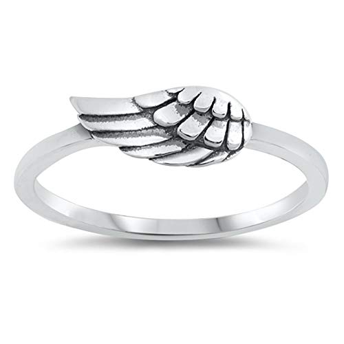 CloseoutWarehouse 925 Sterling Silver Classic Wing Design Ring