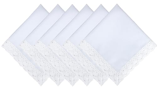 EHouseHome Dinner Cloth Napkins with Lace Trim...