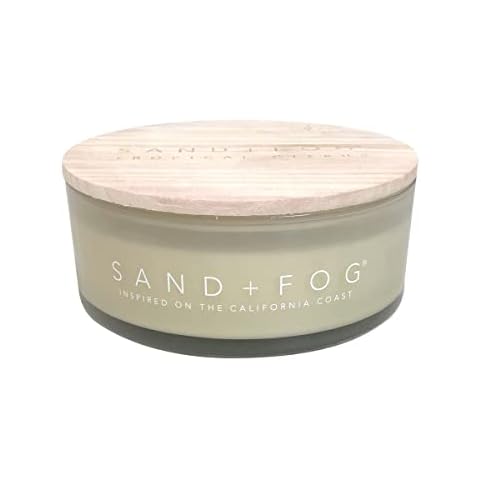 Sand + Fog Scented Candle - Tropical Citrus Additional Scents and Sizes 100% Cotton Lead-Free Wick Luxury Air Freshening Jar Candles Perfect Home Decor for Your Cocktail Table 34 oz, Orange,Violet Cover
