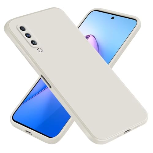 EASSGU Funda para Samsung Galaxy A70 (6.7' Inches), Carcasa de Silicona Suave de TPU - Blanco Antiguo