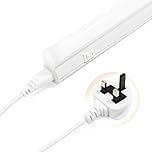 Qsmile T5 LED Under Cabinet Kitchen Light 1 Pack, 2ft 9W 1035lm 4000K Daylight, Linkable LED Strip Light with UK Plug & Switch, Connect up to 6 for Cupboard, Wardrobe, Shelf Lighting​