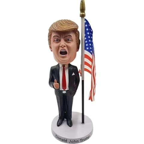 Glixoft Trump Bobblehead Holding American Flag Cover