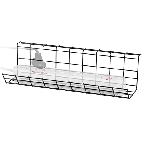 Duronic Under Desk Cable Management CMH1, Cable Duct for Computer Desk, Cable Organiser Tray for Wire Management, Cable Channel Rack - Black