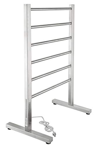 ANZZI Klin 6-Bar Floor Mount Towel Warmer in Brushed Nickel | Energy Efficient