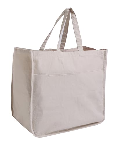 Mayatra's Bolsa de compras de lona - Conjunto de 3 tamanhos com alça resistente, alça de ombro longa, resistente, dobrável, lavável (pacote com 3 45 x 45)