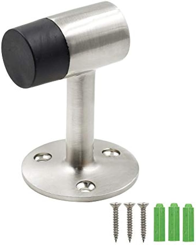PHITUODA 3 Inch / 75mm Heavy Duty Floor Stop, Door Stopper Stainless Steel Brushed Nickel - Pack of 1