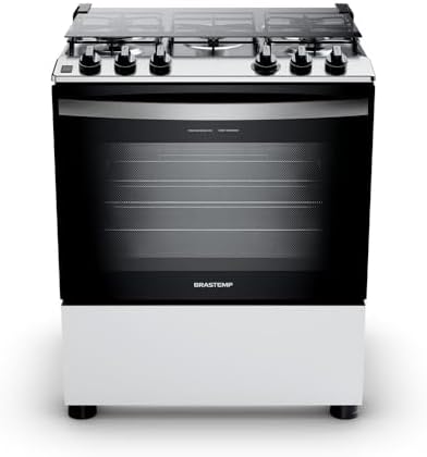 Fogão Brastemp 5 Bocas Cor Branca Com Botões Removíveis e Exclusi...